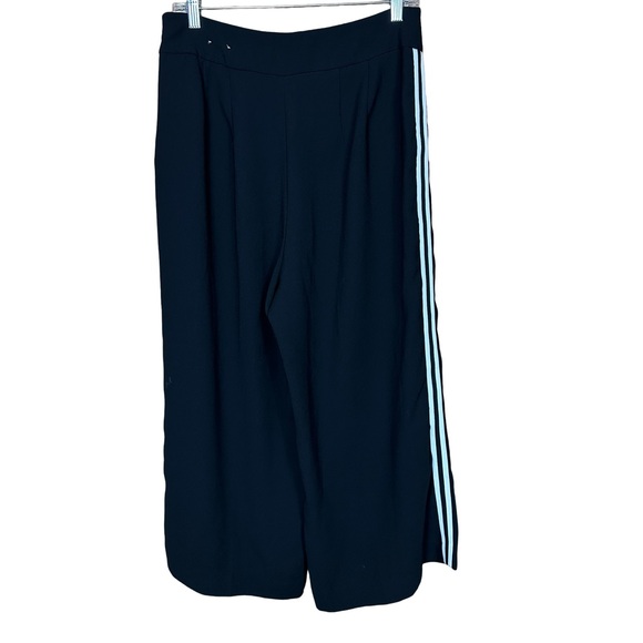 Express High Rise Cropped Black White Striped Side Career Culotte Pants 10 NWOT - Picture 3 of 6